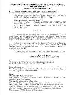 AP: Summer Holidays from 24th April to 11th June - Orders Issued