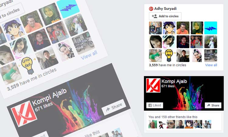 Facebook Like Box Dan Google+ Followers Di Blog AMP