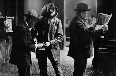 Black Market: With dollars a prized possession, two men trade marks for U.S. currency on a street in Berlin in 1922.