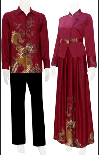 Model Baju  Gamis  Batik Kombinasi  Polos 