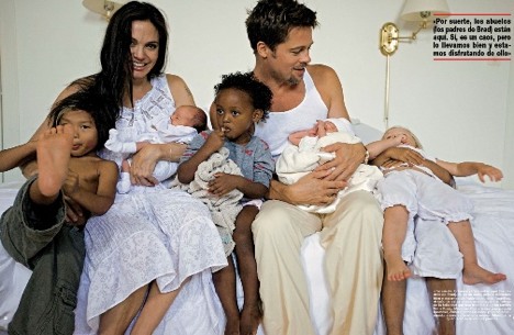 brad pitt and angelina jolie twins have down syndrome. Angelina+jolie+and+rad+