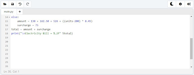 Python - Electricity Bill Generation Program02