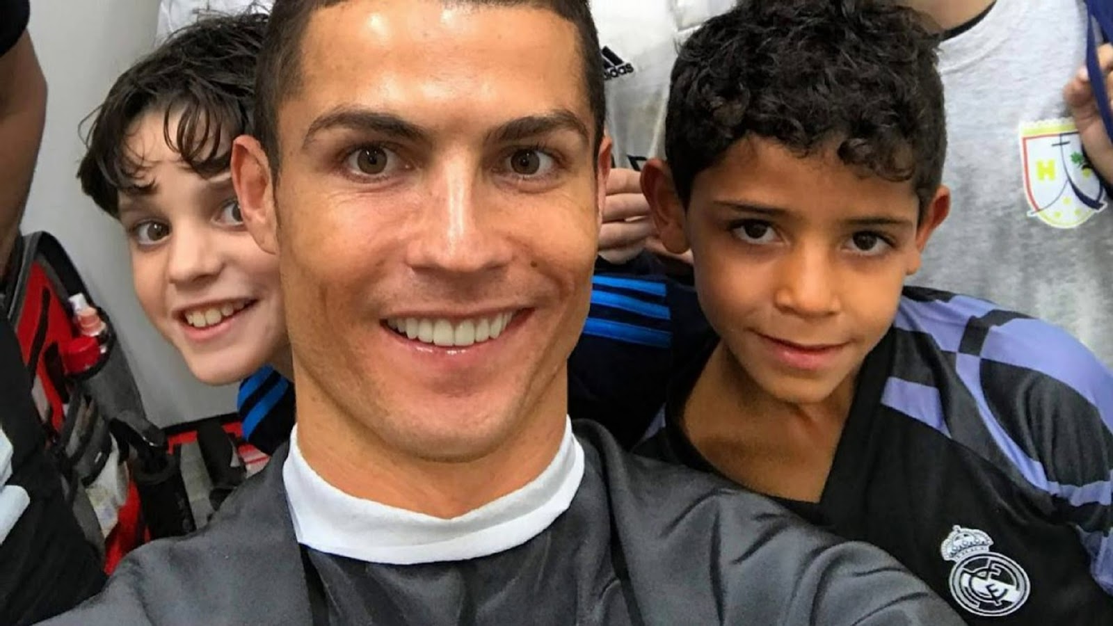 FOOTBALL : CRISTIANO RONALDO'S 7-YEAR-OLD SON JR HITS A SCREAMER FROM