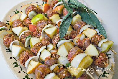 Sausage & Apple Skewers with Honey-Mustard Glaze