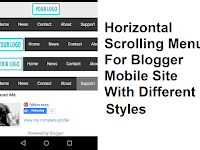 Horizontal Scrolling Menu For Blogger Mobile Site