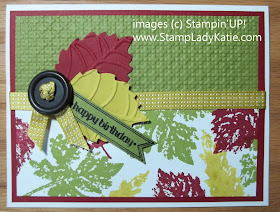 Card made with leaf dies, Banner Framelits and Stampin'UP! Gently Falling Stamp Set.