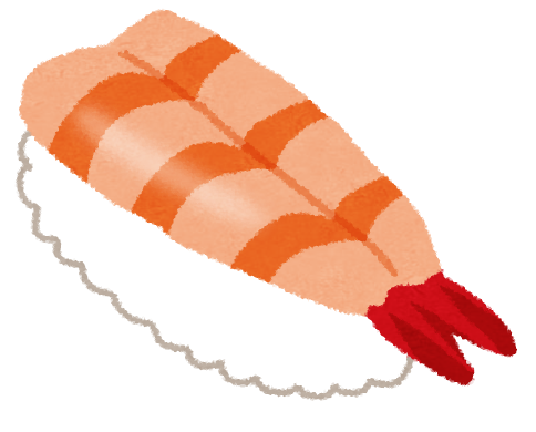 無料イラスト かわいいフリー素材集 海老のお寿司のイラスト