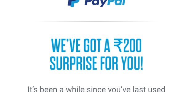 Paypal Sending ₹200 Discount Voucher to Select Users