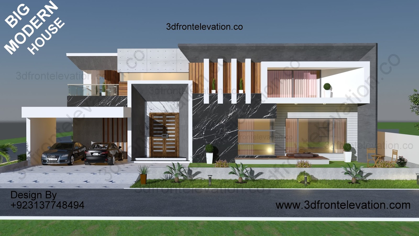 3 SIDE CORNER BIG HOUSE PLAN EXTERIOR ELEVATION DESIGN , COMPLETE ARCHITECTURAL SERVICES