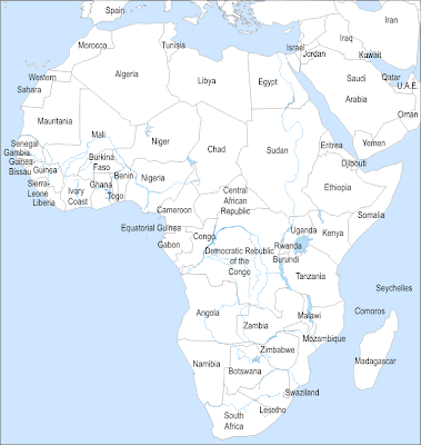 White political map of Africa