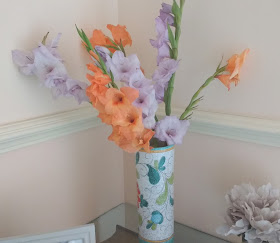 gladioli in vase