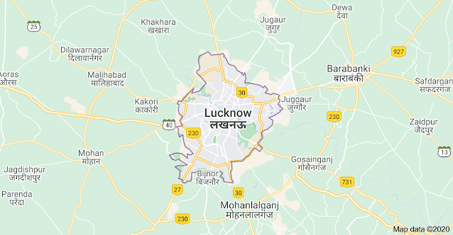 Tracing all delivery locations in Lucknow on Map for delivery and availability of cakes and bakers