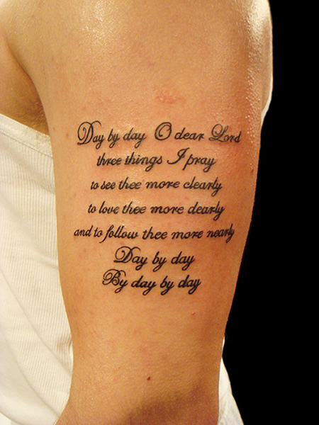 The styles and designs used in tattoo lettering may be a single word 