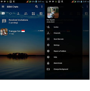 BBM Mod Transparan Apk v3.2.0.6 Tema Senja Terbaru By Trangga Ken