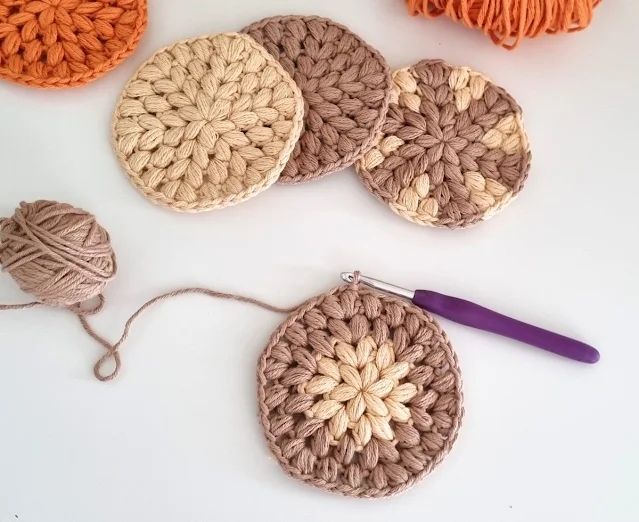 round crochet coasters