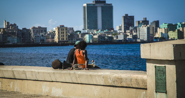 Musicians relaxing, Malecon, Havana, Cuba