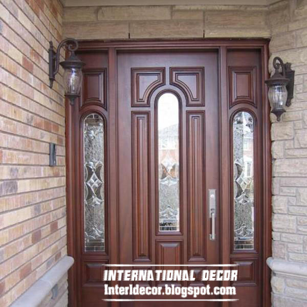 Classic wood doors designs, colors, wood doors with glass sides