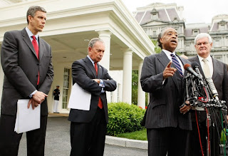 Arne Duncan, Al Sharpton and Newt Gringrich, campaigning for Race to the top