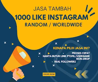 Jasa Tambah 1000 Like Instagram Real Worldwide Garansi 30 Hari | Bisa Dibagi-bagi ke Banyak Postingan