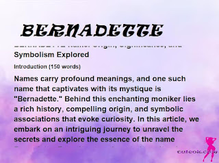 meaning of the name "BERNADETTE"