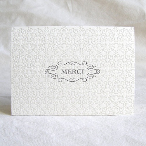 Letterpressed Merci Card by Presse Dufour