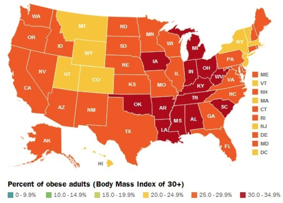 Obesity Rates By State 2012