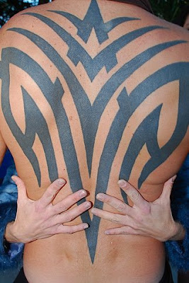 tribal back tattoo