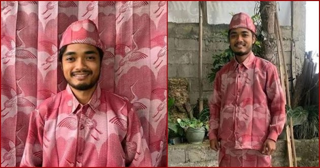 Viral Baju Lebaran Kelewat Unik Terbuat dari Gorden, Ini 6 Potretnya