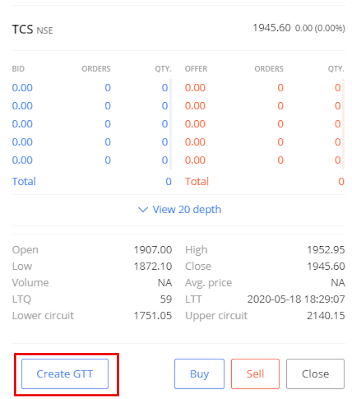 How To Place GTT Buy Order in Zerodha