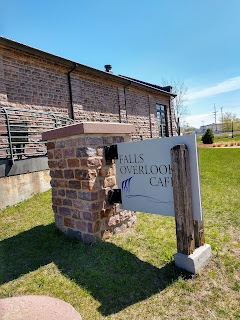 sign outside Falls Overlook Cafe at Falls Park in Sioux Falls, South Dakota