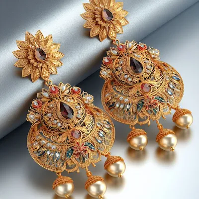 traditional gold jhumka design