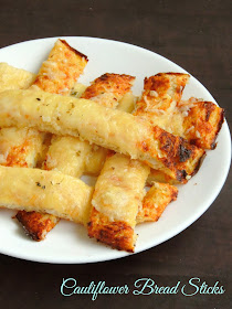 Low Carb, Gluten Free Cauliflower Bread sticks