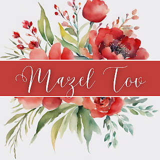 Free Mazel Tov Greeting Card Printable - Floral Calligraphy - Square