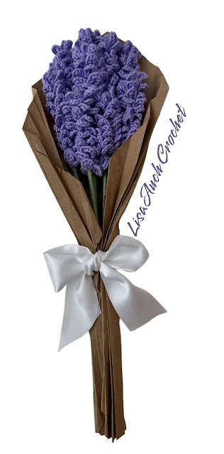crochet lavender flower bouquet