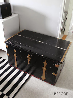 http://www.nimidesign.com/old-wooden-trunk-makeover/