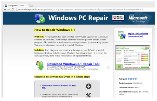Remove Reimage Repair pop-up ads (Virus Removal Guide)