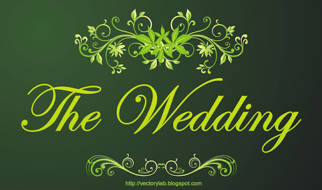 Dark Green Floral and Swirl for Wedding Design