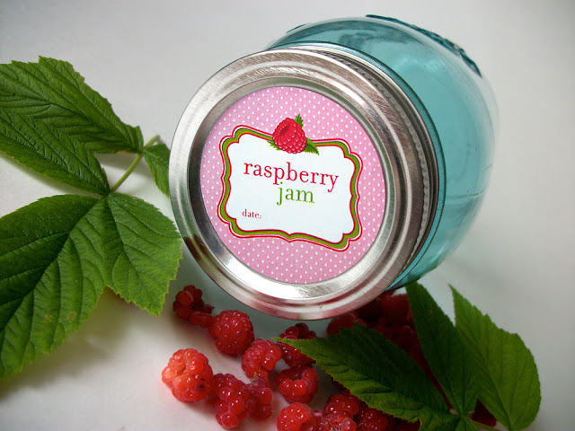 raspberry jam canning jar labels