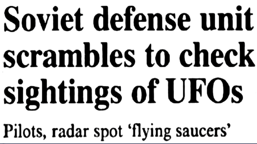 Soviet Defense Unit Scrambles to Check Sightings of UFOs - The Arizona Republic 7-15-1990