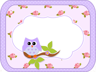 Lilac Owls in Shabby Chic Free Printable Labels.