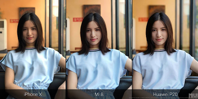 Mi 8 Photo Comparison with iPhone X and Huawei P20