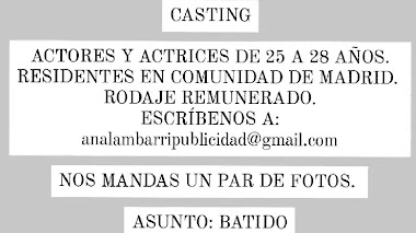 CASTING en ESPAÑA: Se buscan ACTORES y ACTRICES de 25 a 28 años para RODAJE REMUNERADO 