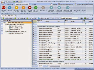 Phần mềm ứng dụng Perfect HRM 2012 cho phòng ban HR