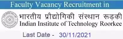 IIT Roorkee Faculty Vacancy Recruitment 2021