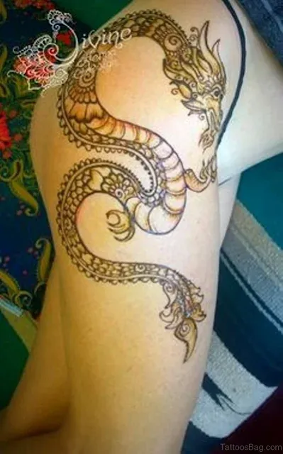 dragon Colorful Snake Tattoo