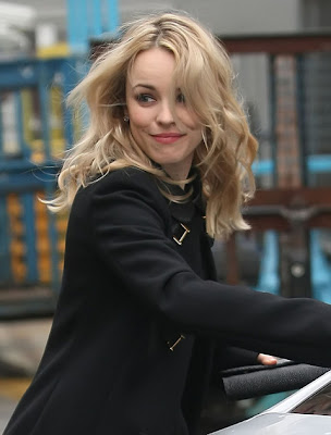 Rachel McAdams leaving BBC Radio One Studios in London