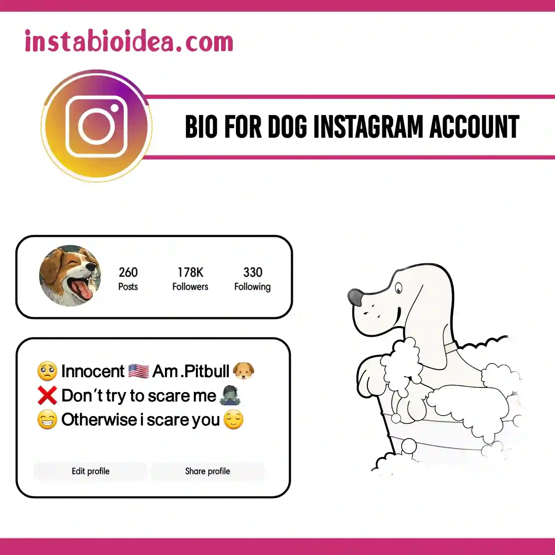 bio for dog instagram account image