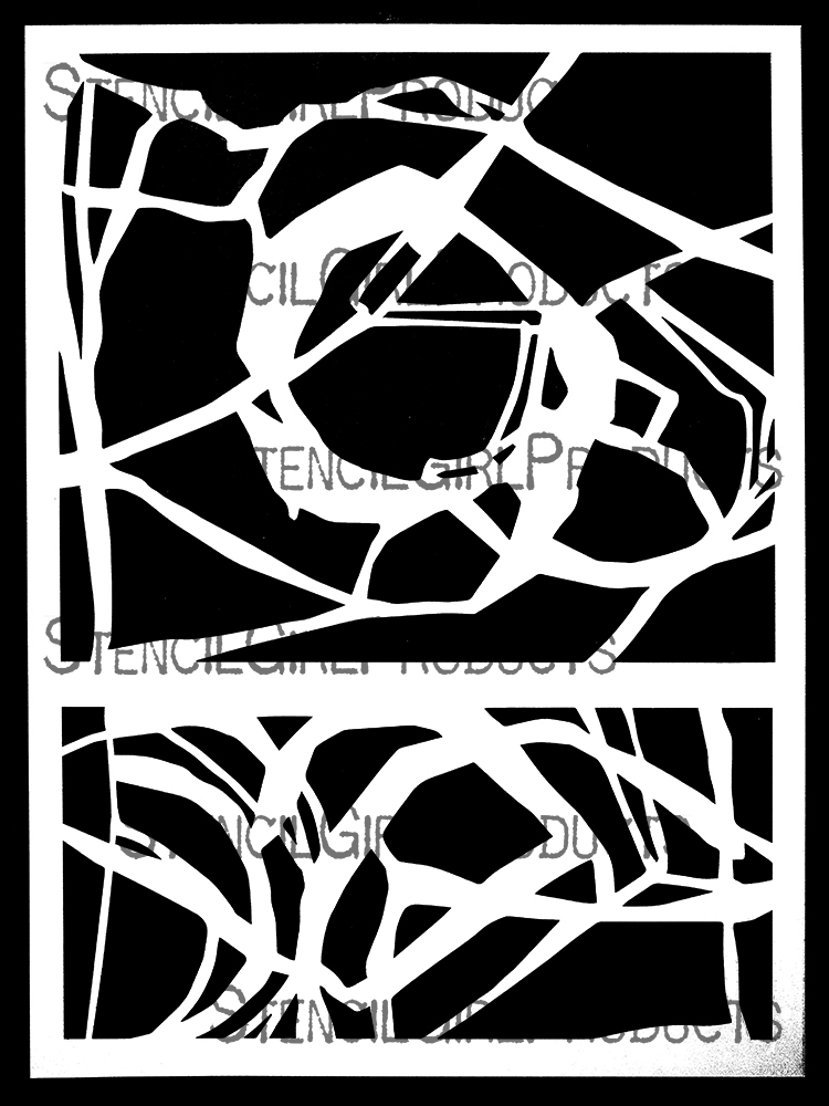 StencilGirl Talk: Chevron Doily Stencil Black Gesso Ghosting With  JournalArtista