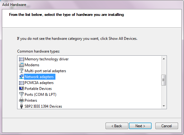 IPTEK: How to Add Network Adapter on Windows 7