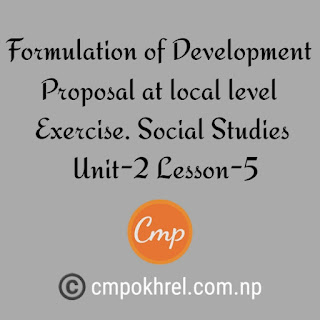 Formulation of Development Proposal at local level Exercise